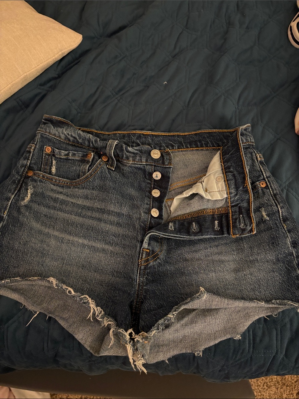 Levi's 501 Button Fly Denim Shorts Size 29